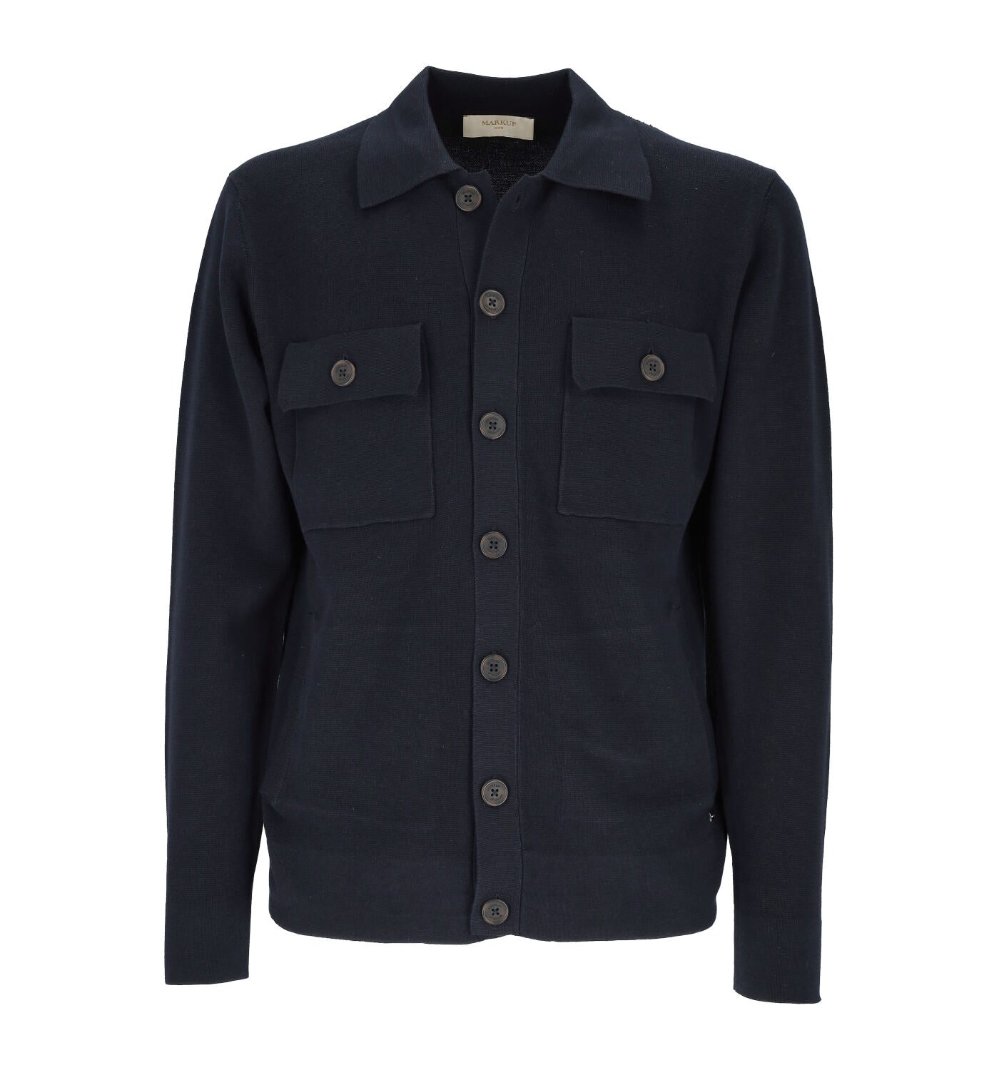 Overshirt in punto stoffa con bottoni, finezza dodici