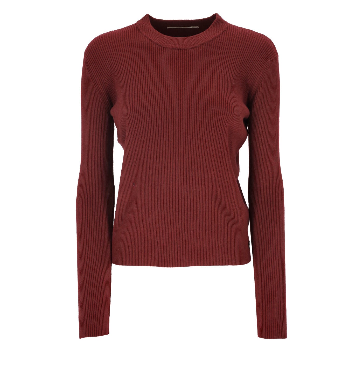 Maglia girocollo a costine slim fit