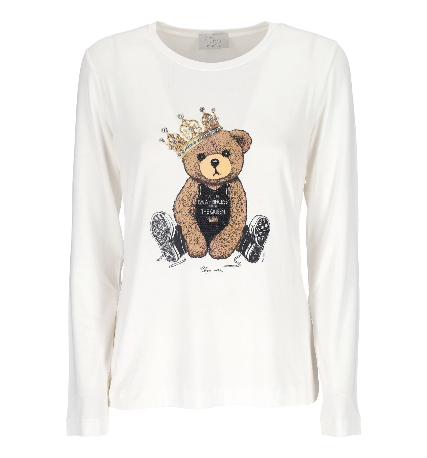 T-shirt manica lunga con stampa teddy