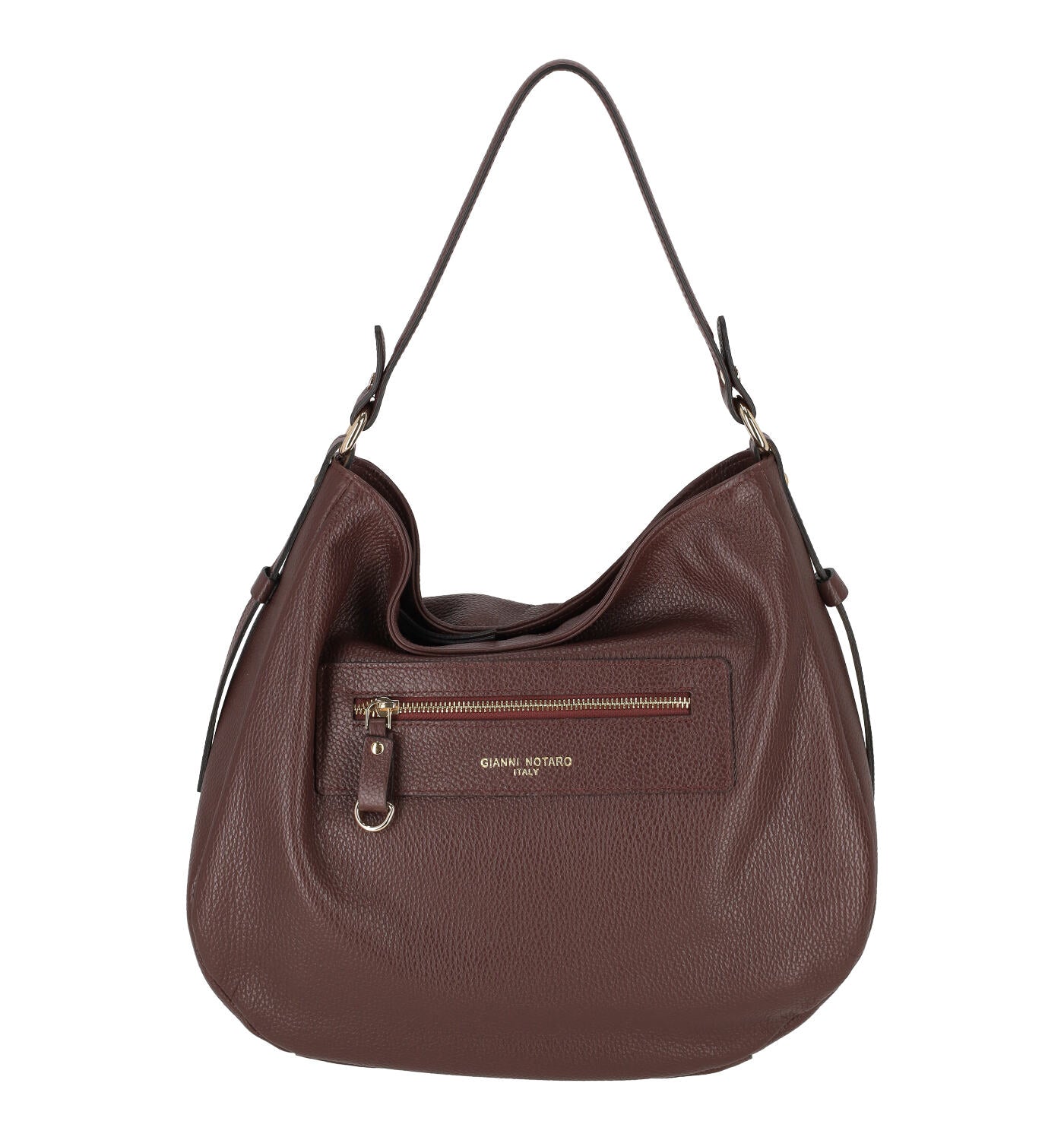 Borsa shopping a sacca con chiusura a zip e tracolla regolabile