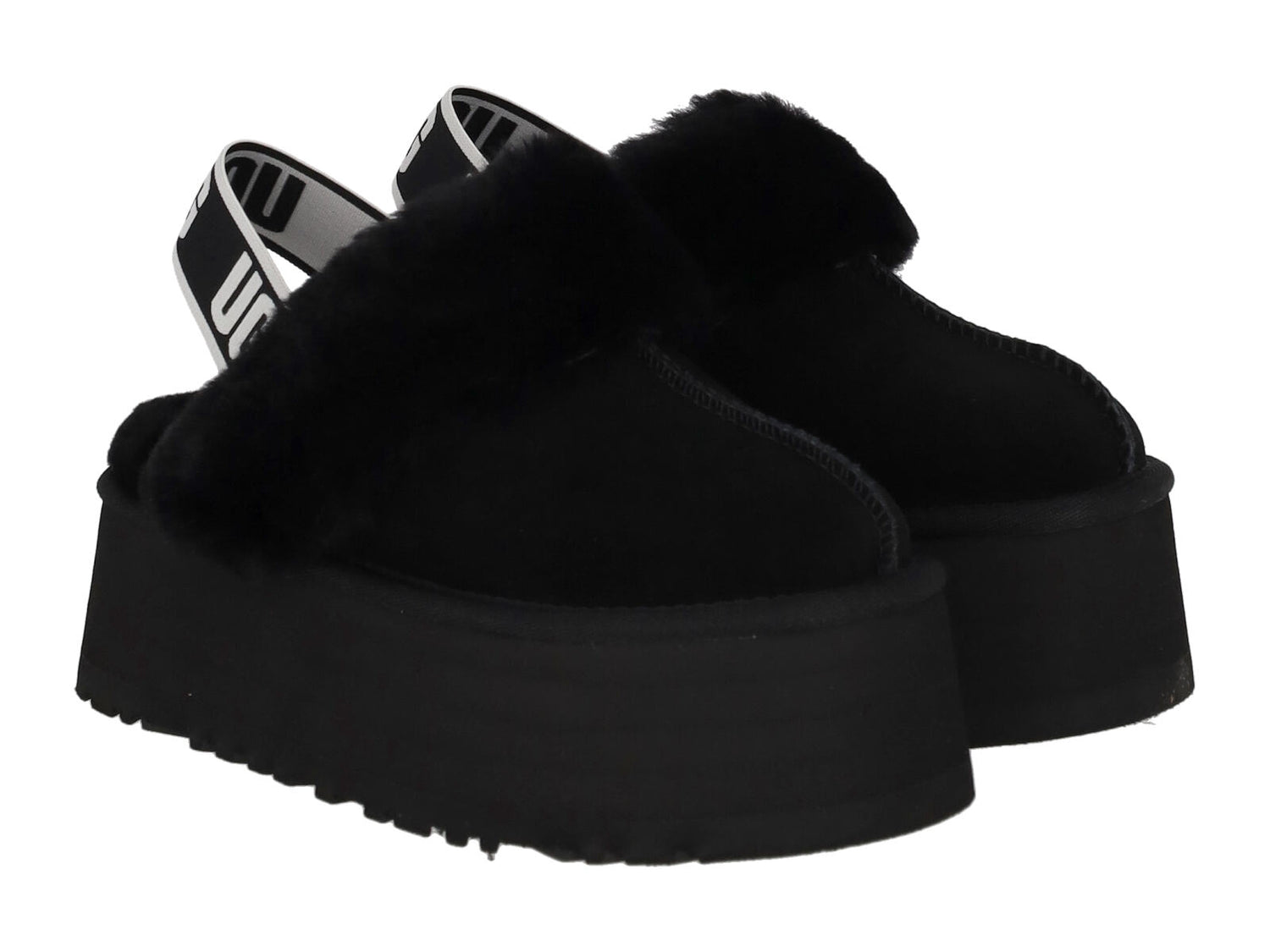 Sabot con elastico in camoscio , suola alta in gomma