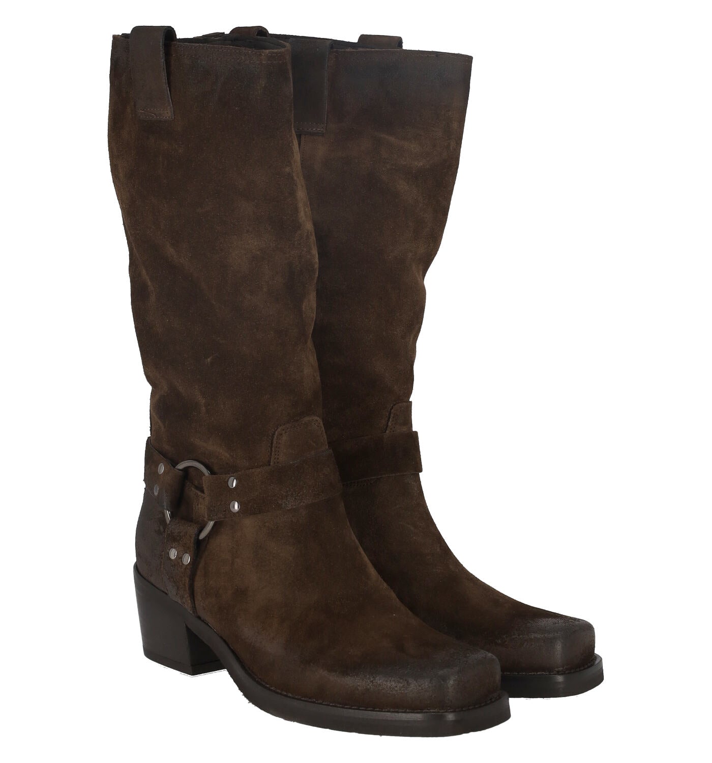 Anfibio in camoscio con cavigliera