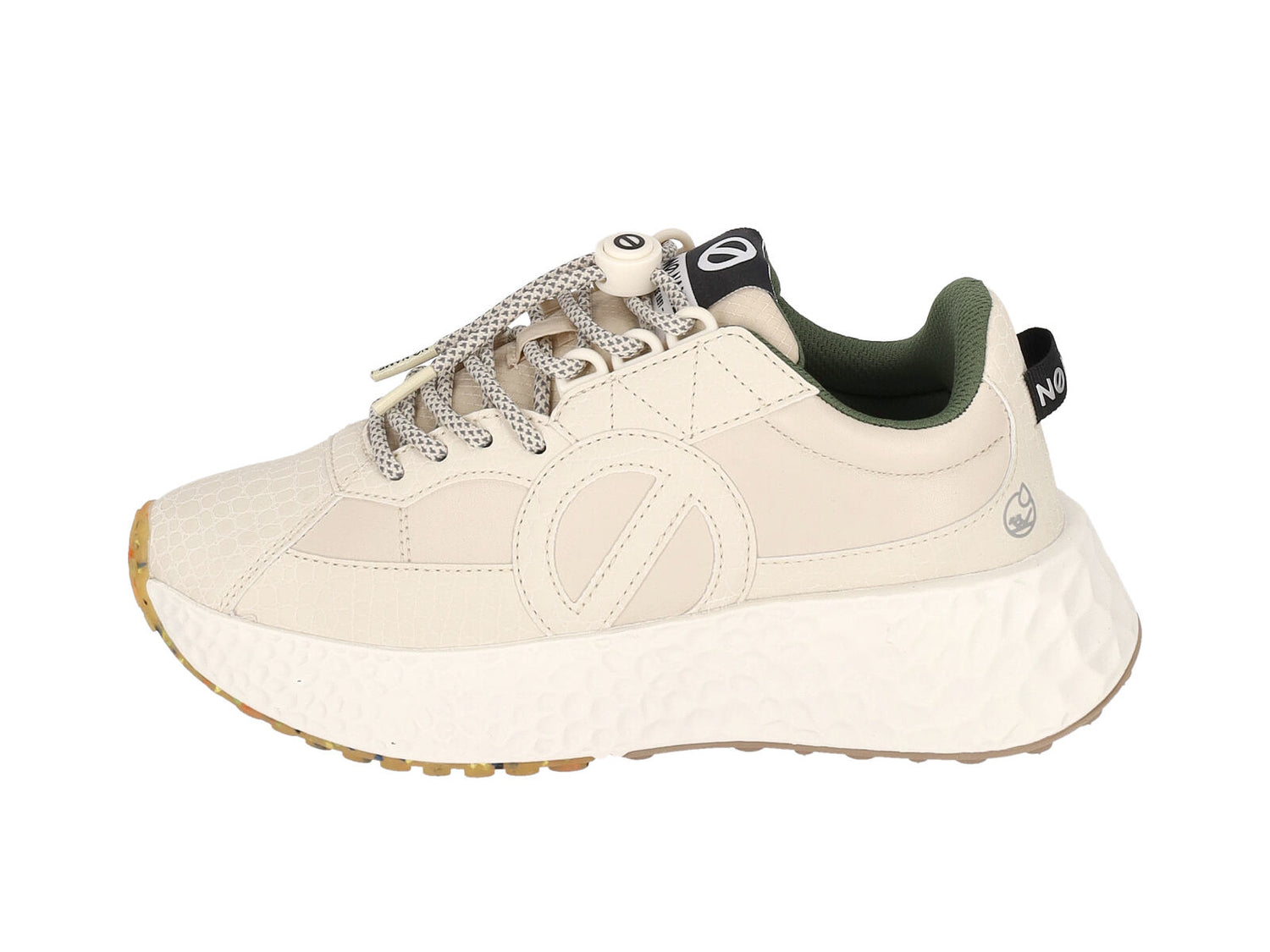 Sneakers in ecopelle , con suola in gomma