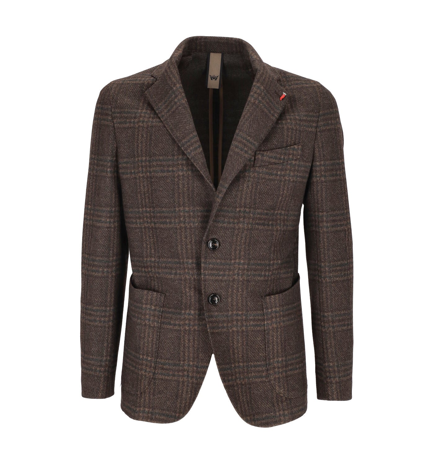 Giacca in jersey con fantasia check , drop 7 .