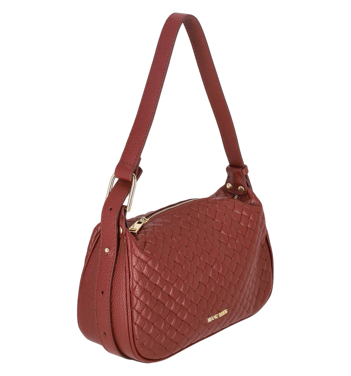 Borsa a spalla con intarsio chiusura a zip