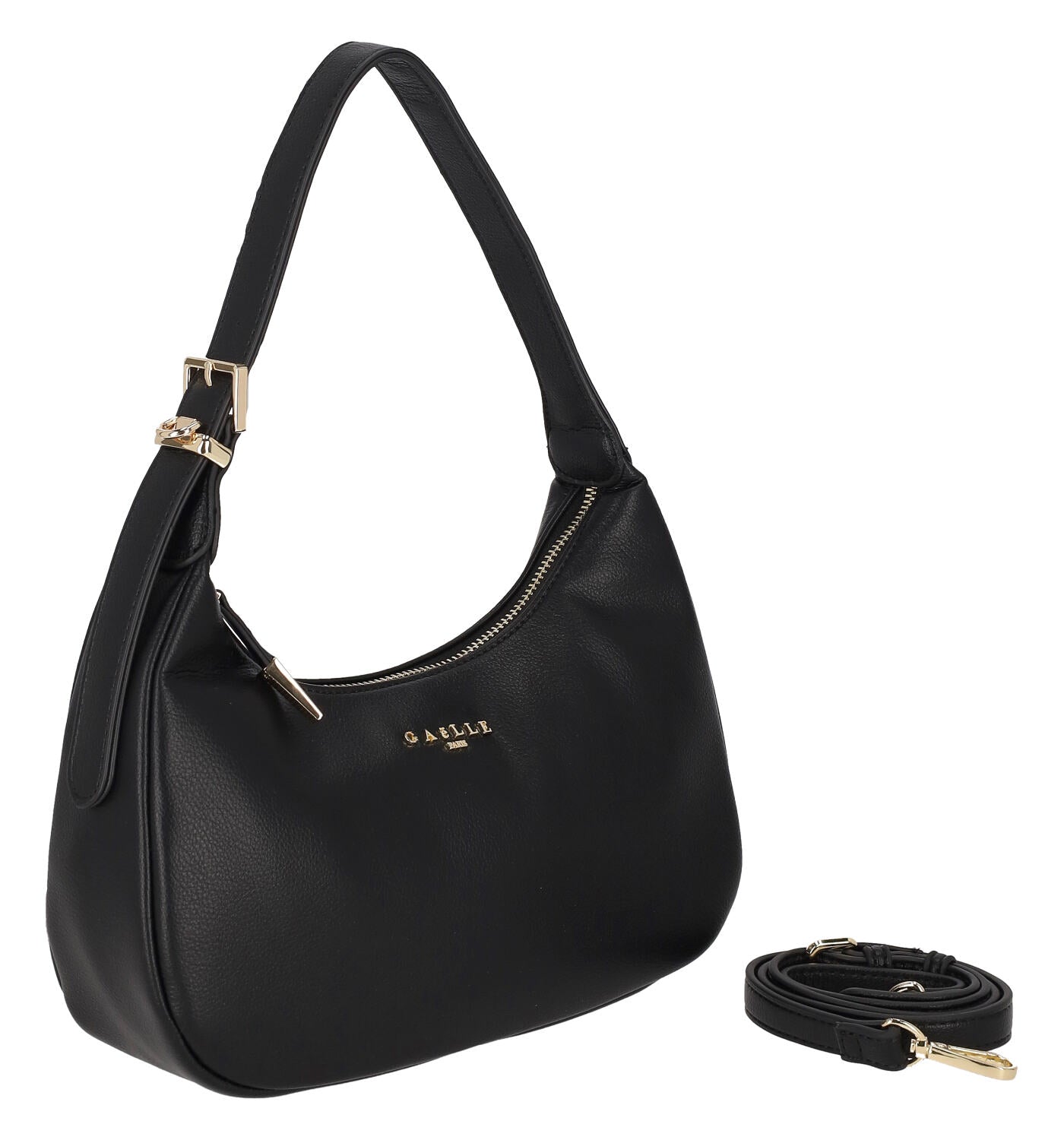 Sottospalla con chiusura zip , manico regolabile e tracolla lunga removibile.