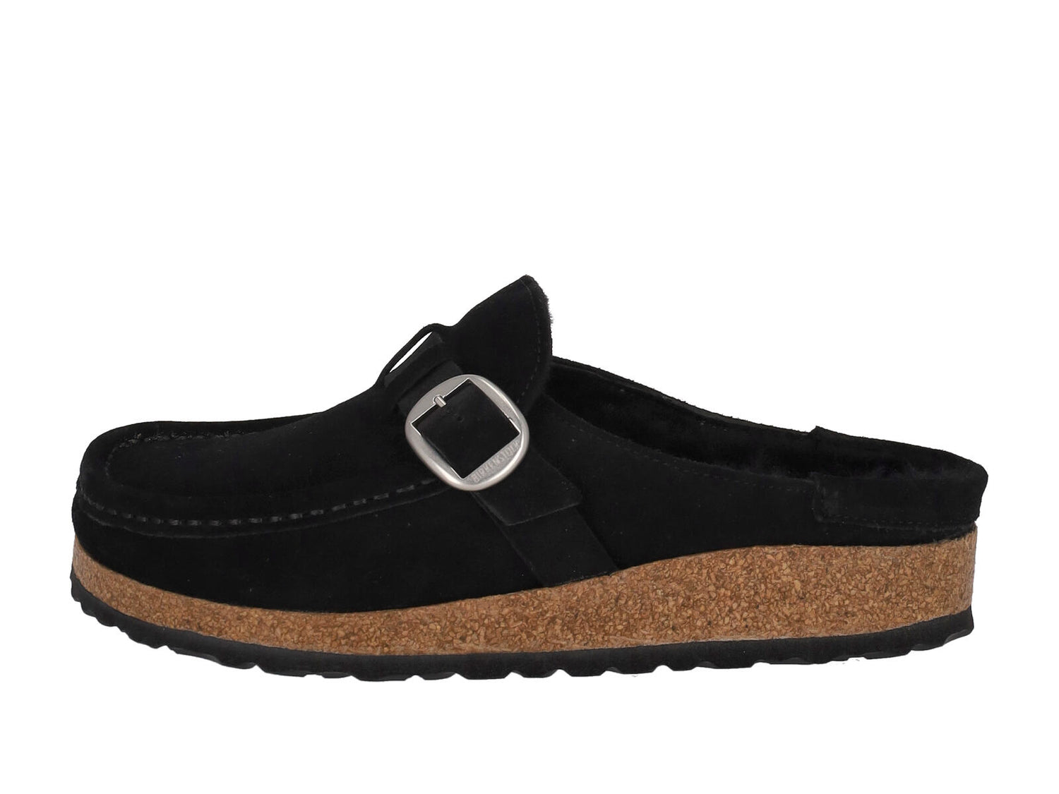 Sabot in camoscio con interno in shearling