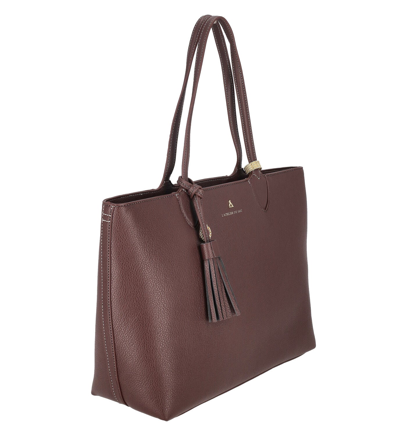 Borsa shopping con manici e chiusura a zip