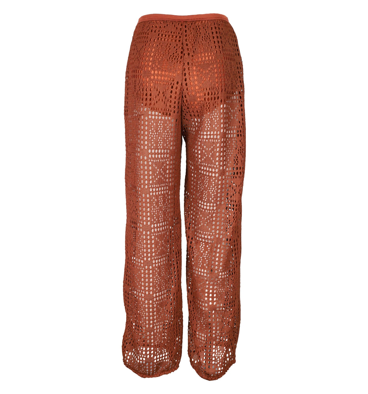 Pantalone palazzo copricostume in macrame