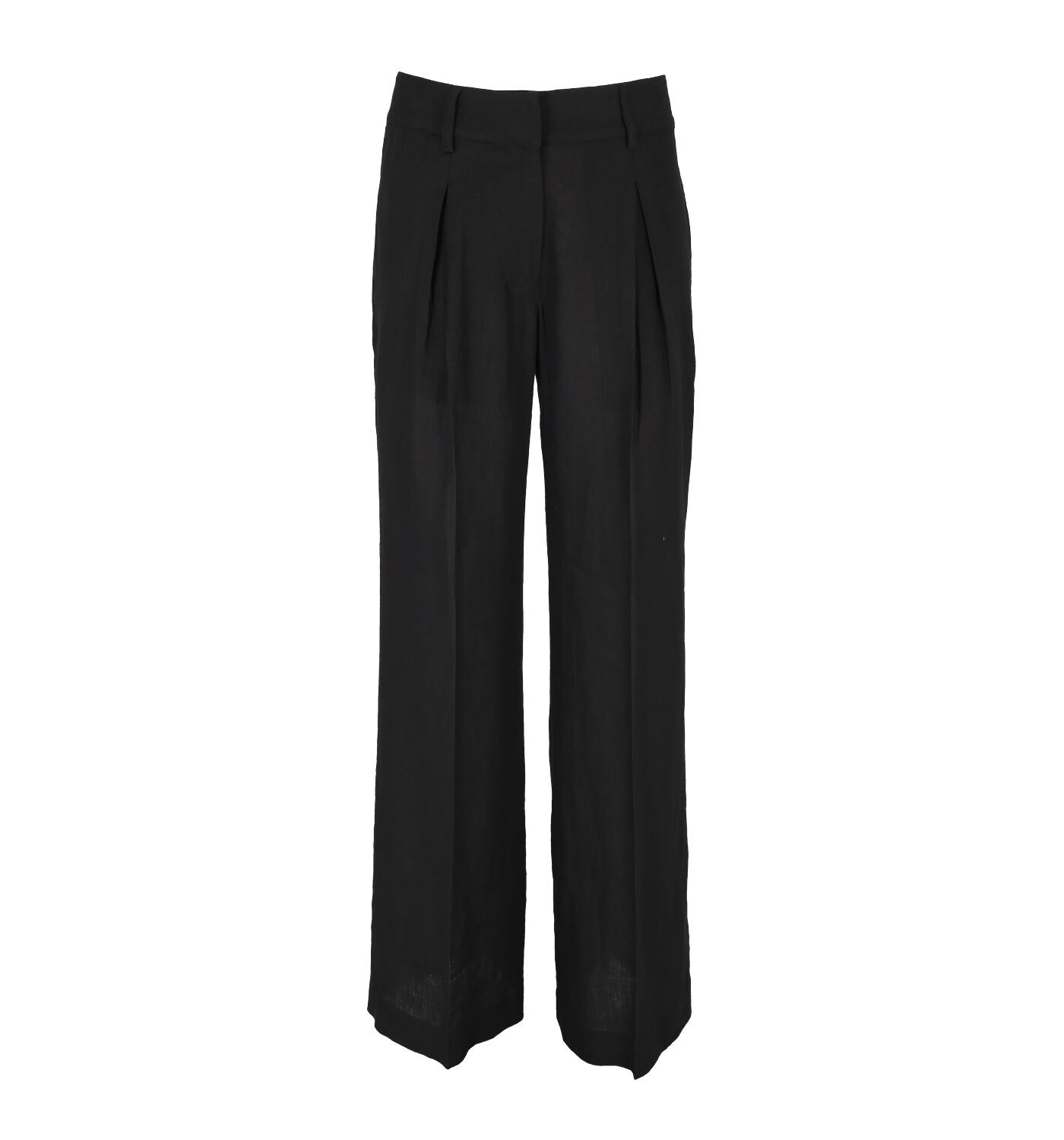 Pantalone a palazzo in lino con pences
