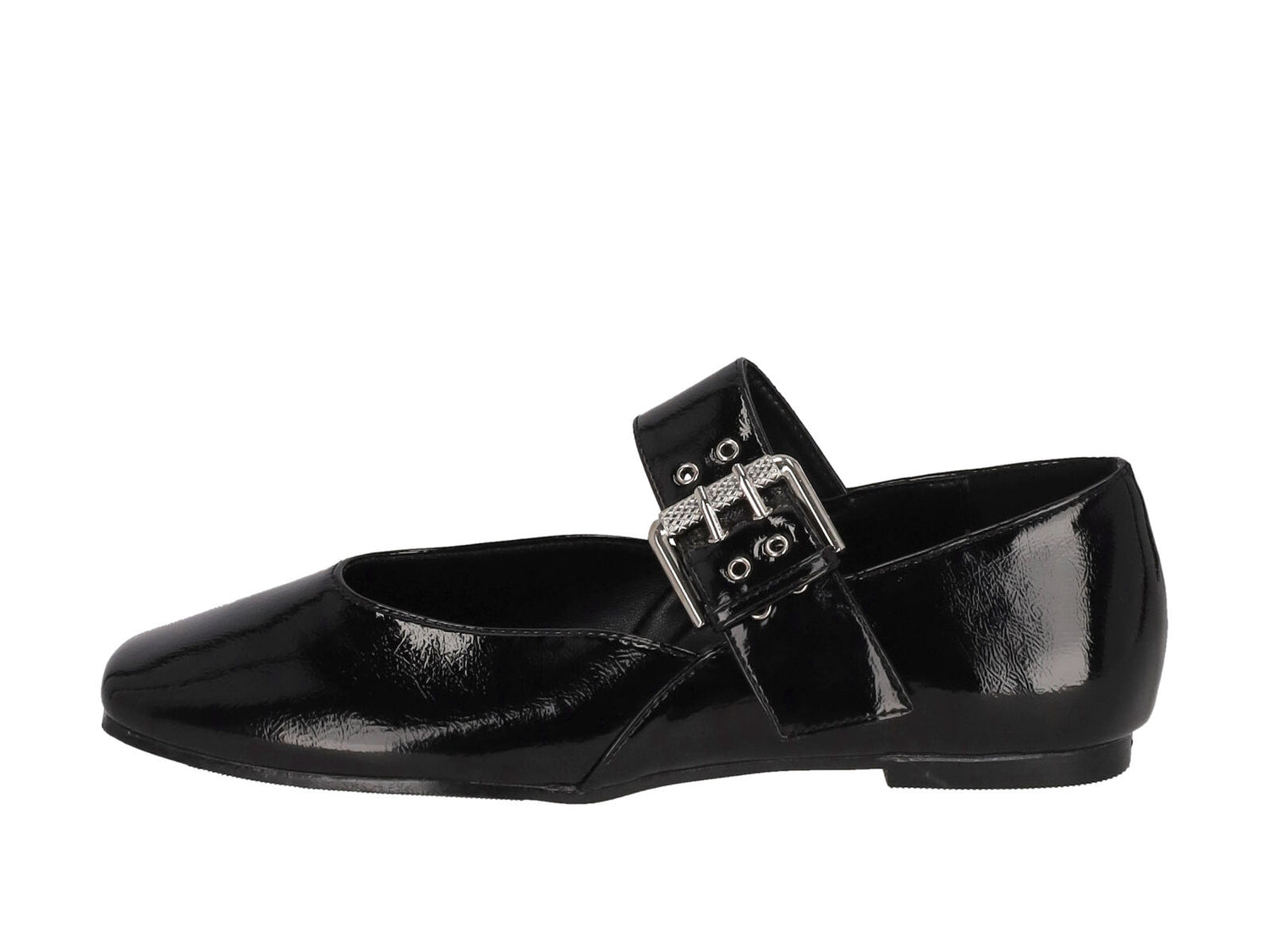 Ballerina in naplak con fibbia e borchie