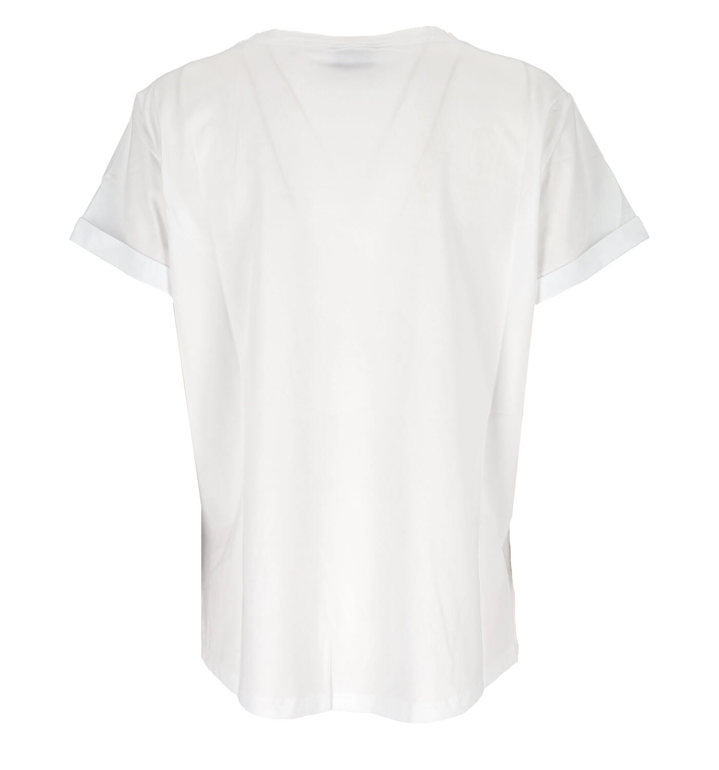 T-shirt mezza manica con logo borchie oro
