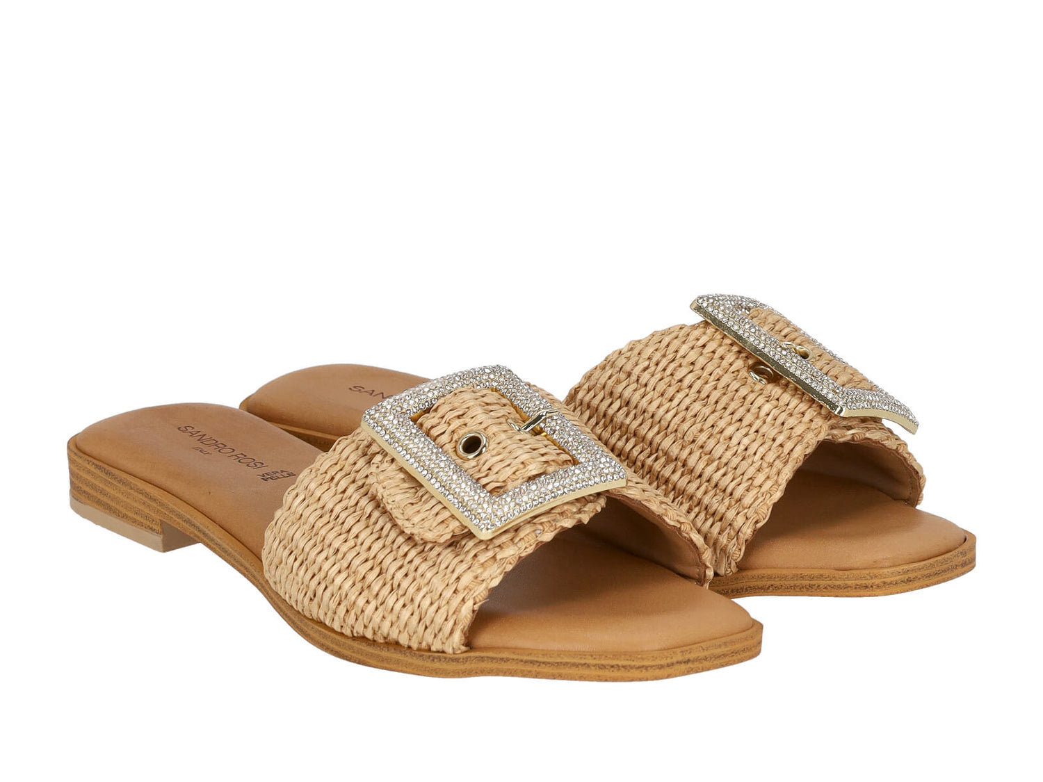 Flat con fibbia in strass