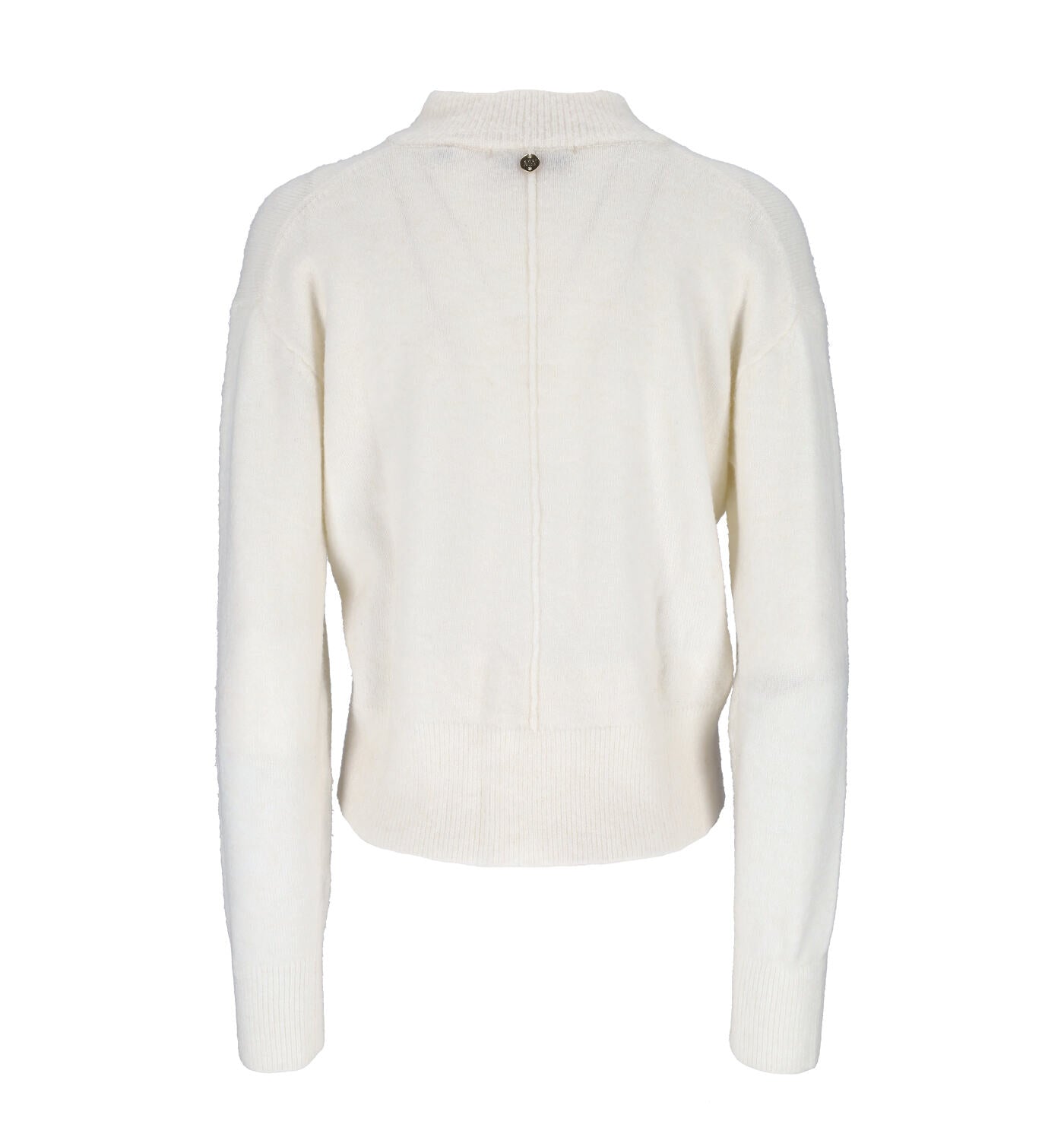 Cardigan con zip e con decoro fiocco in strass sul petto