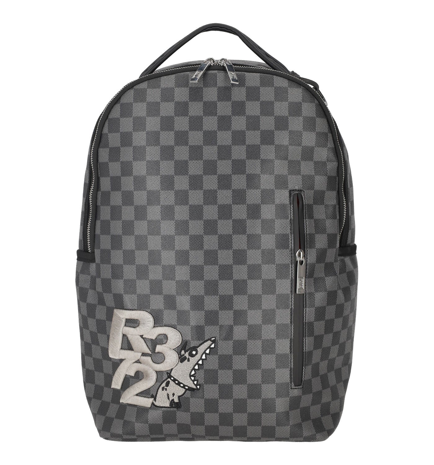 Zaino con zip frontale e patch