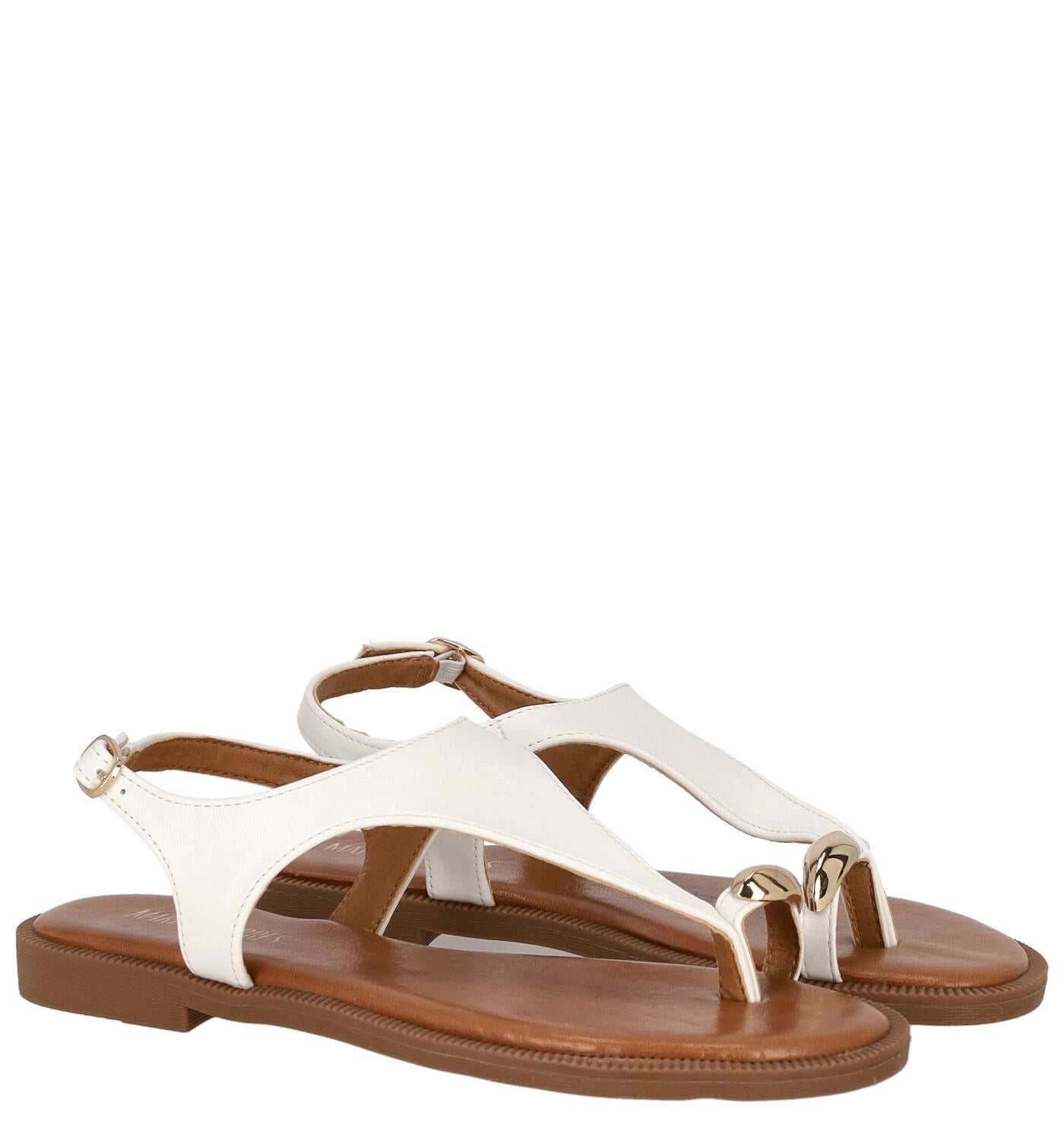 Sandalo infradito accollato con anello, tacco alto 2 cm