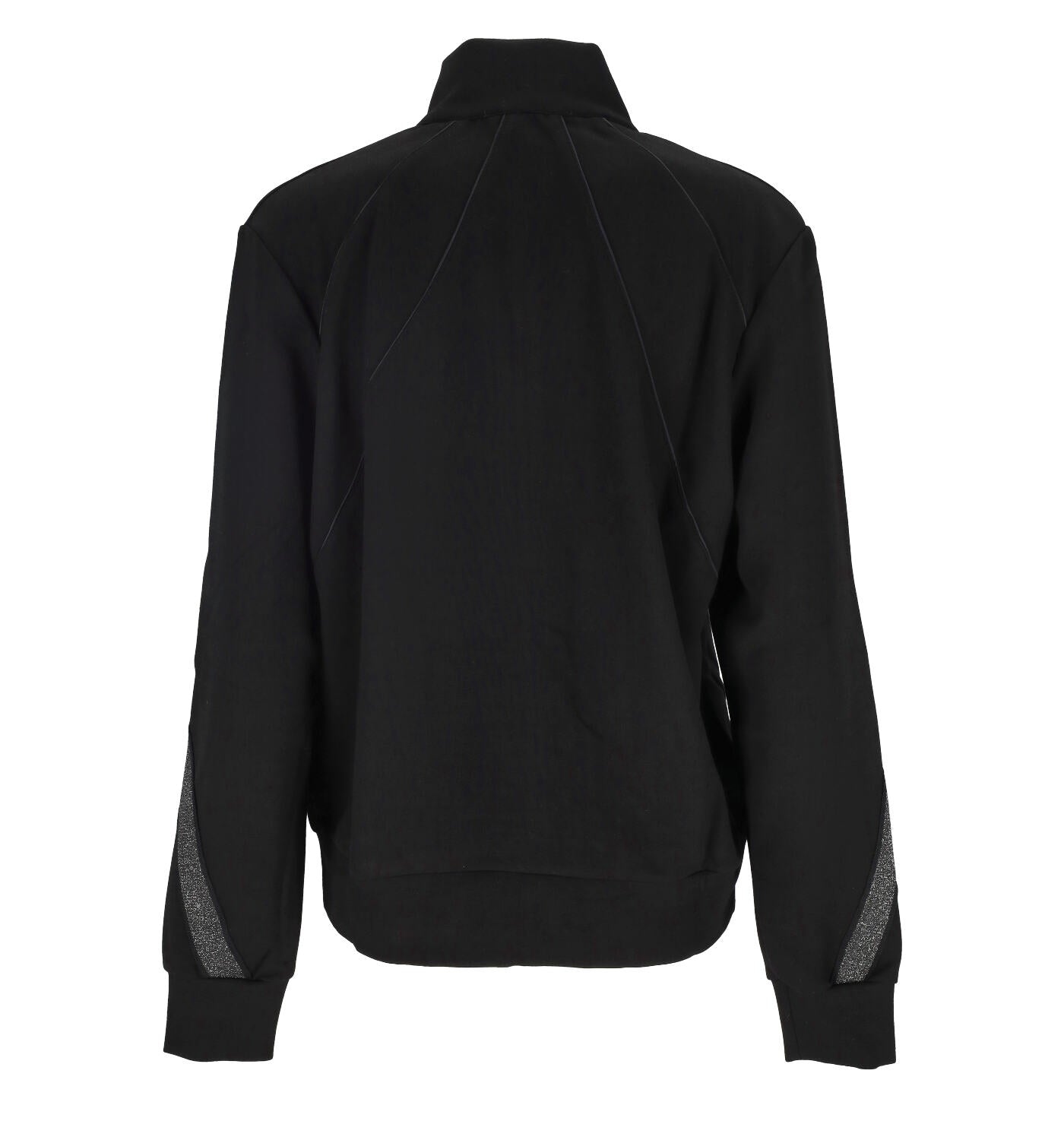 Felpa con zip e tasche , banda lurex sulle bracca a lato