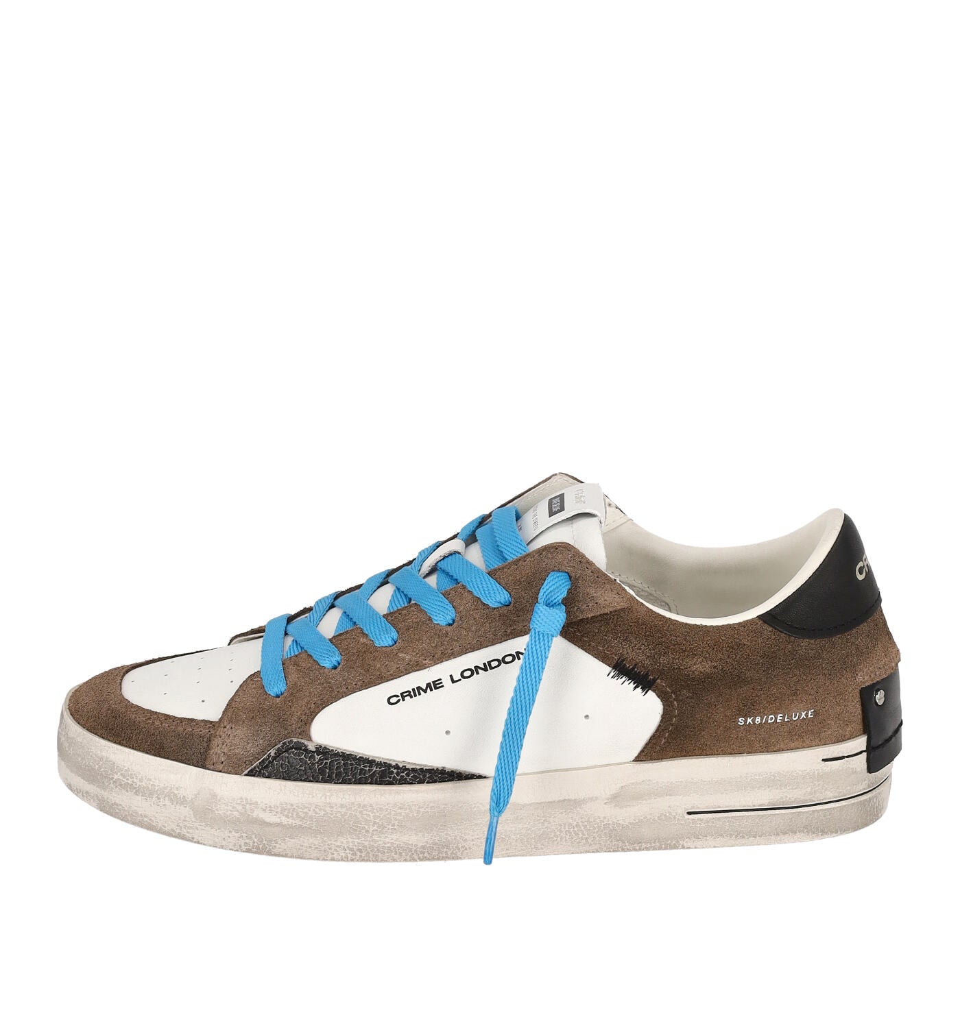 Sneakers con fondo in gomma bicolore con riporti in camoscio
