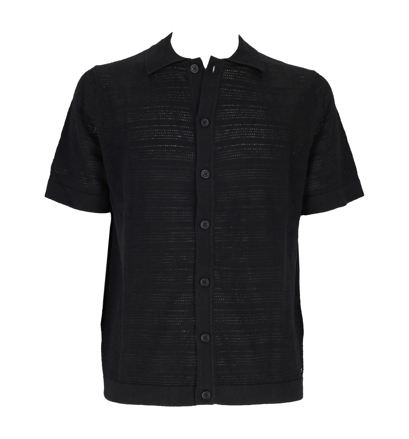 Polo camicia mezza manica in misto lino