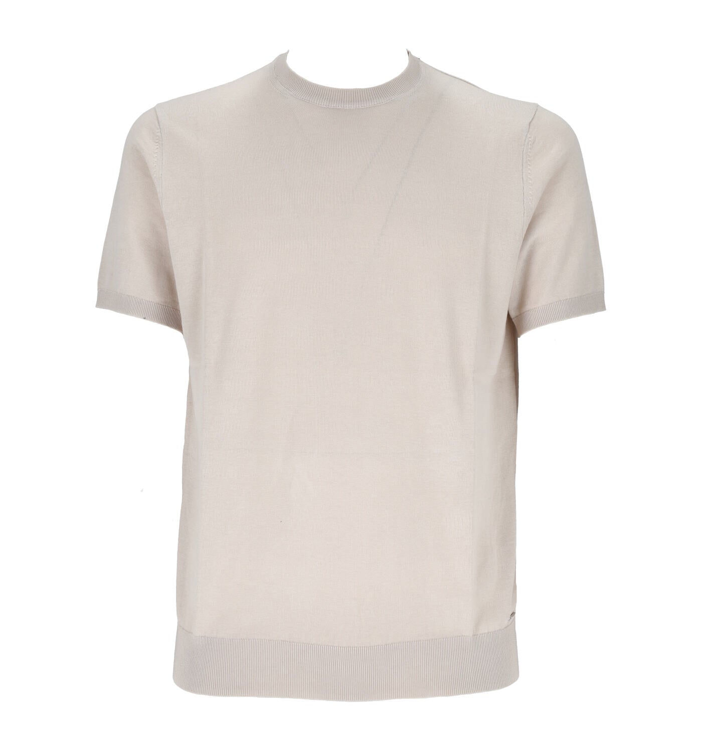 Maglia girocollo mezza manica in filo, finezza quattordici