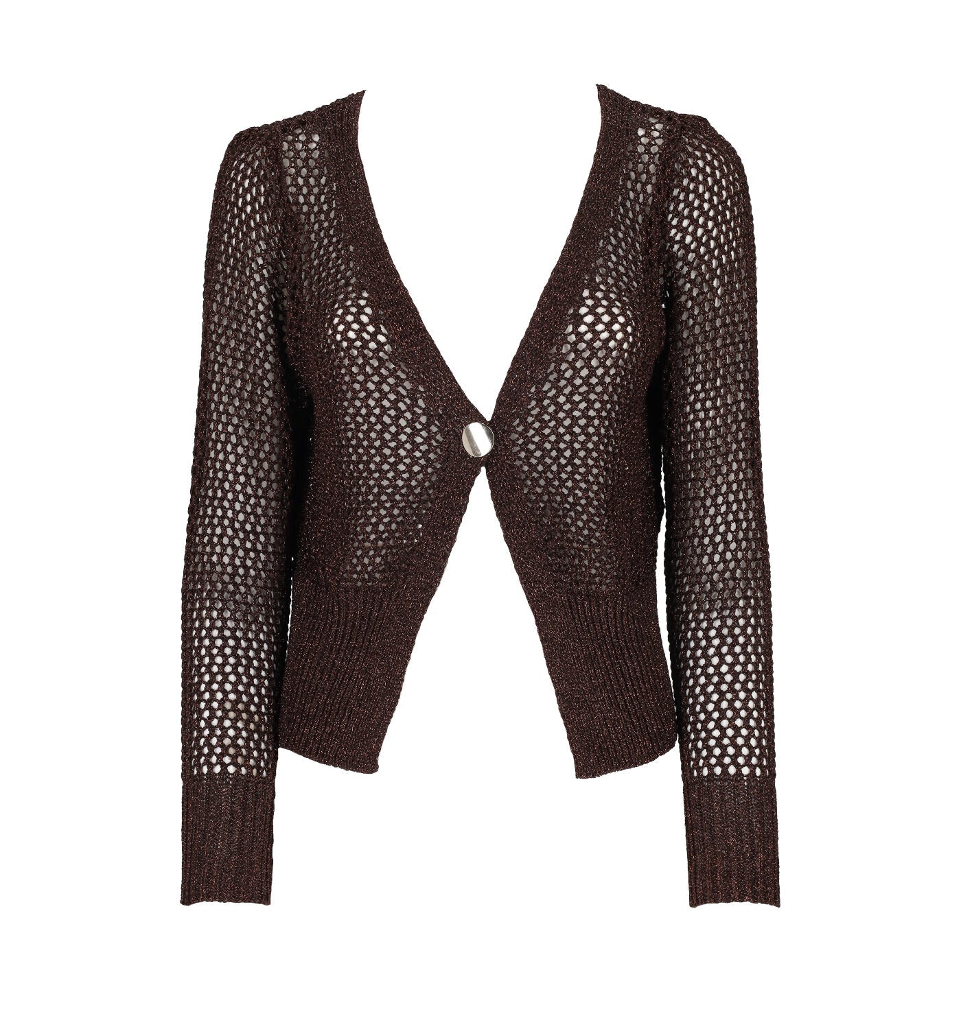 Giacchina traforata lurex un bottone