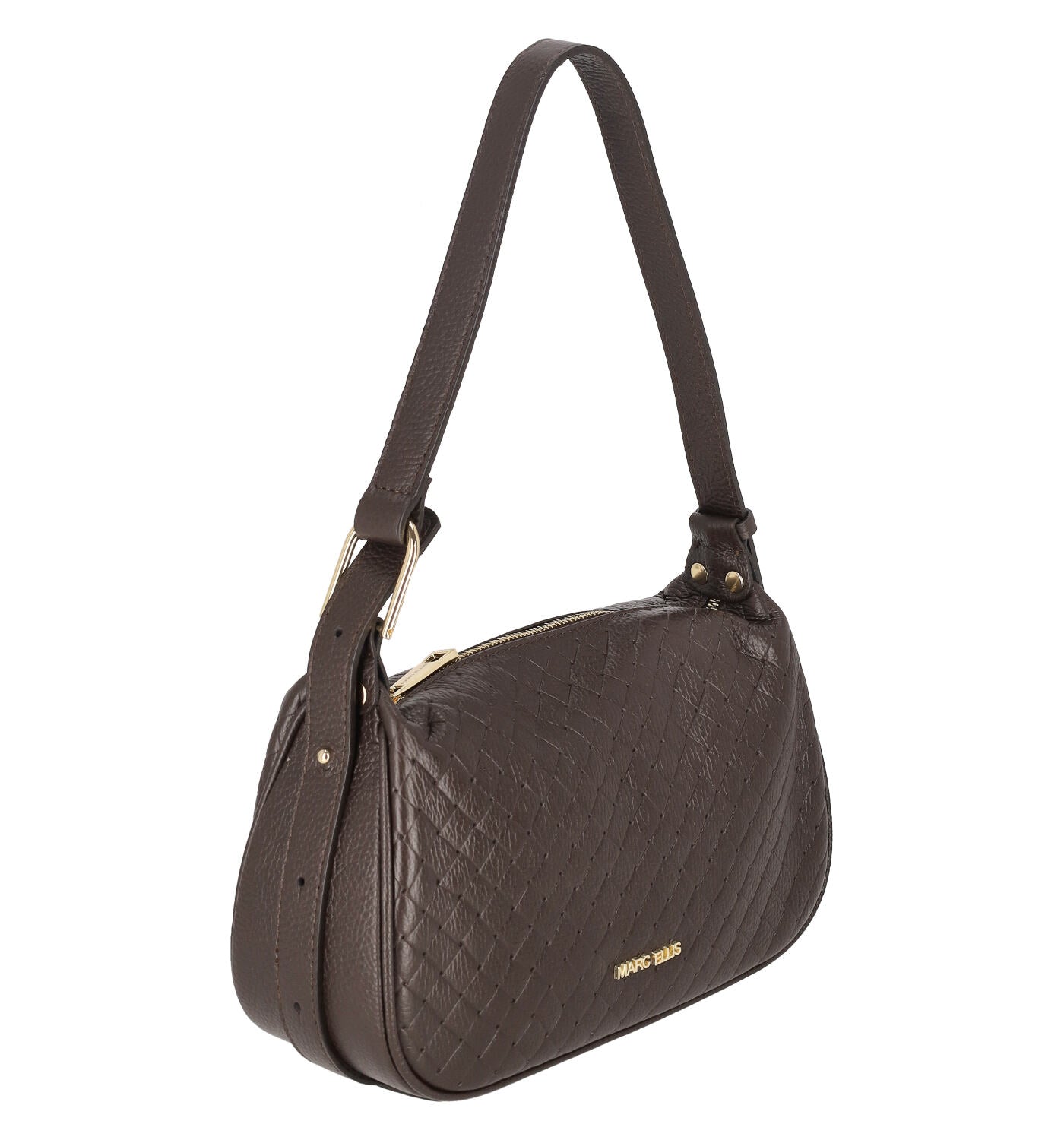 Borsa a spalla con intarsio chiusura a zip