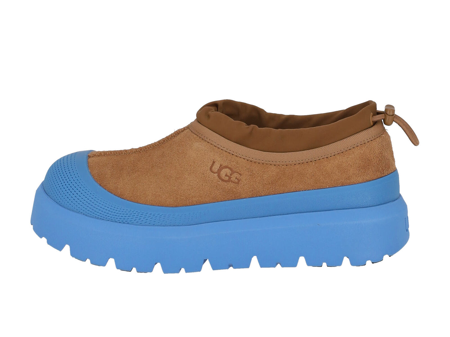 Stivaletto in camoscio con punta in gomma , interno con montone e suola in gomma