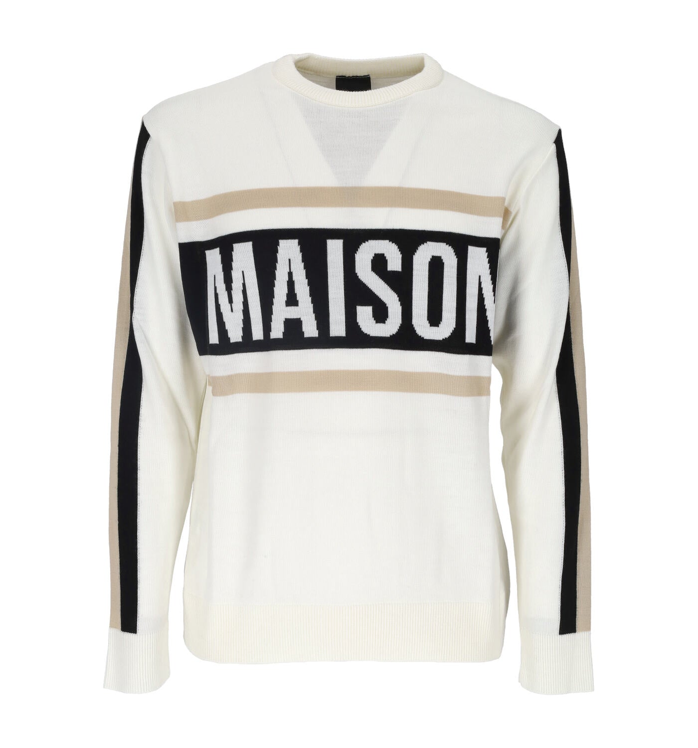 Maglia girocollo in lana con logo