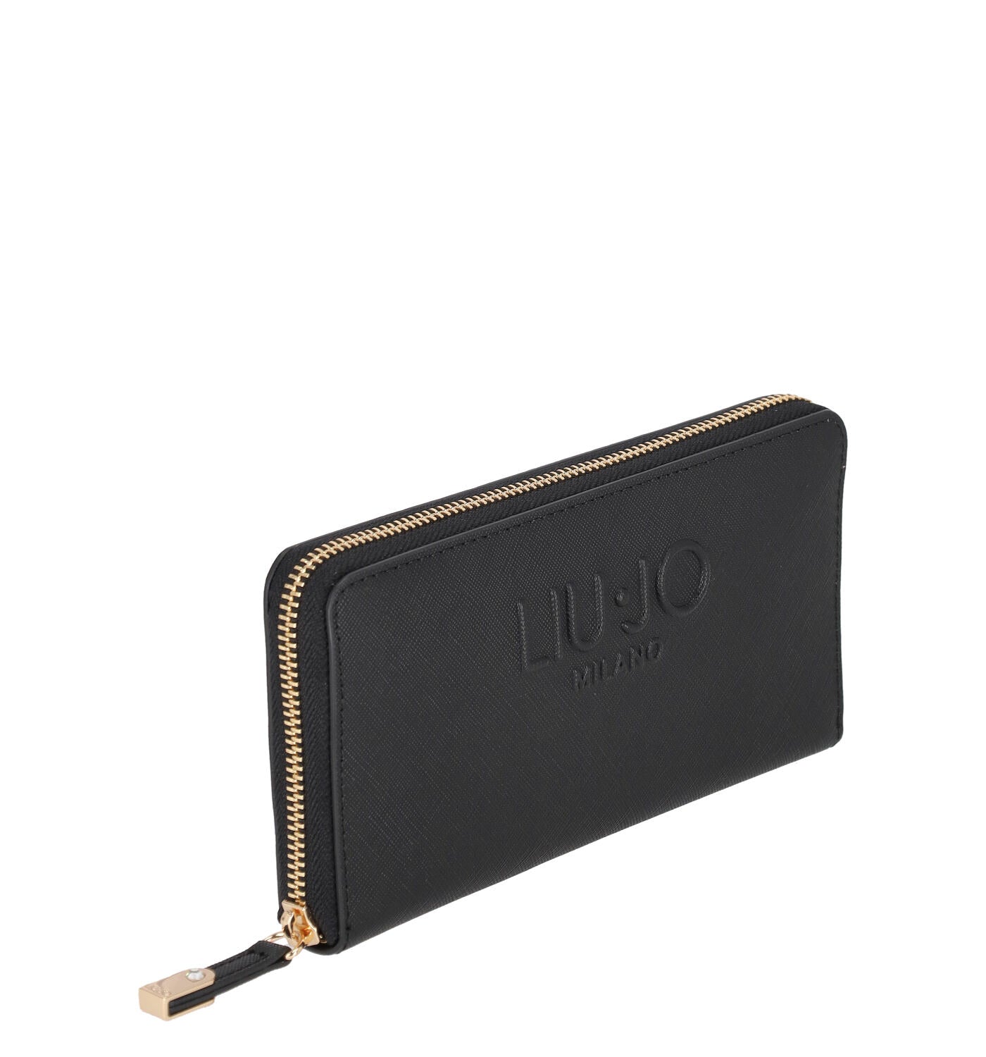 Portafoglio grande in pelle saffiano con zip around