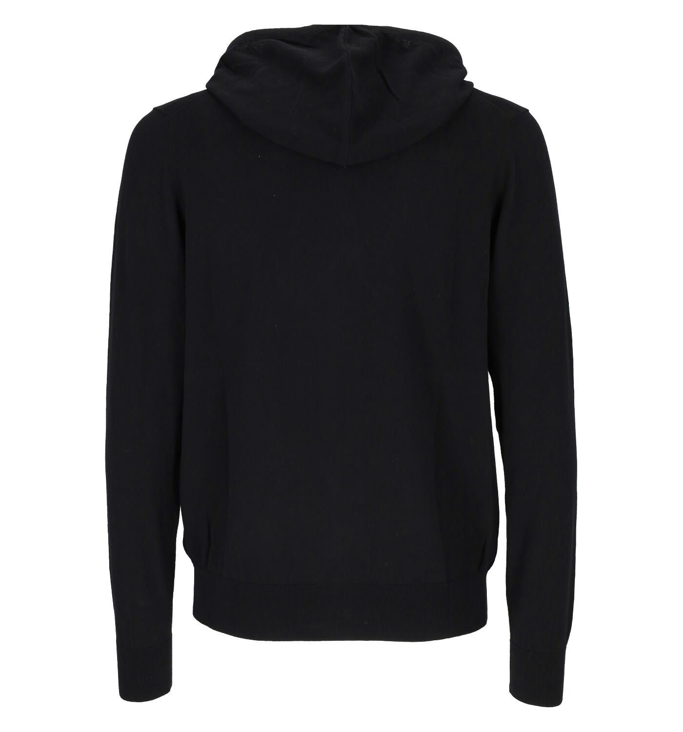 Maglia full zip in cotone con cappuccio