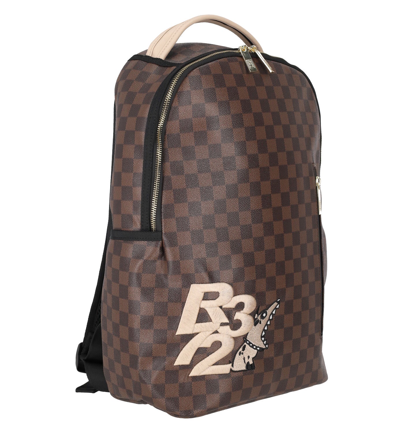 Zaino con zip frontale e patch