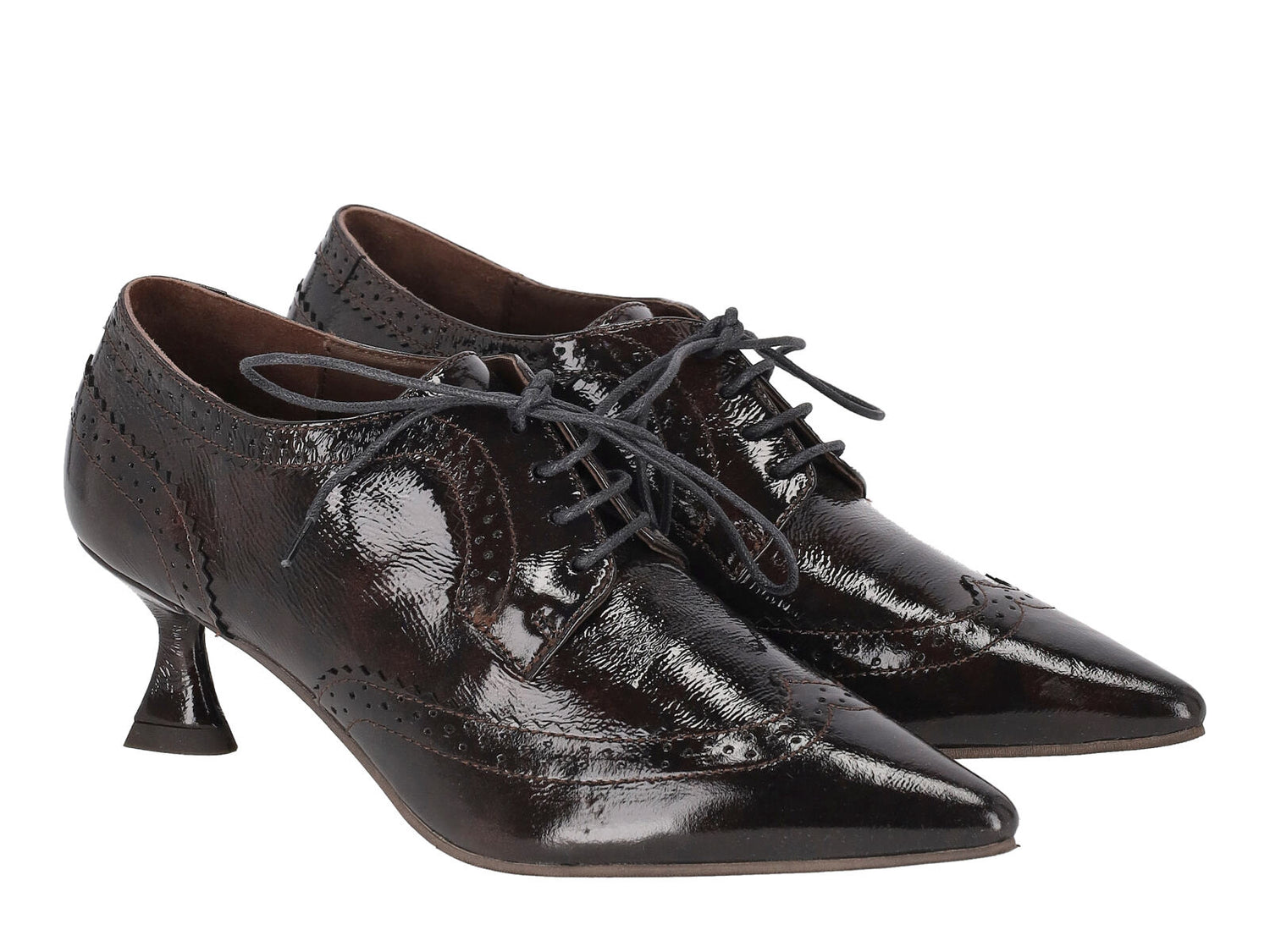 Francesina con lacci in naplak e duilio ,tacco altezza 6 cm.