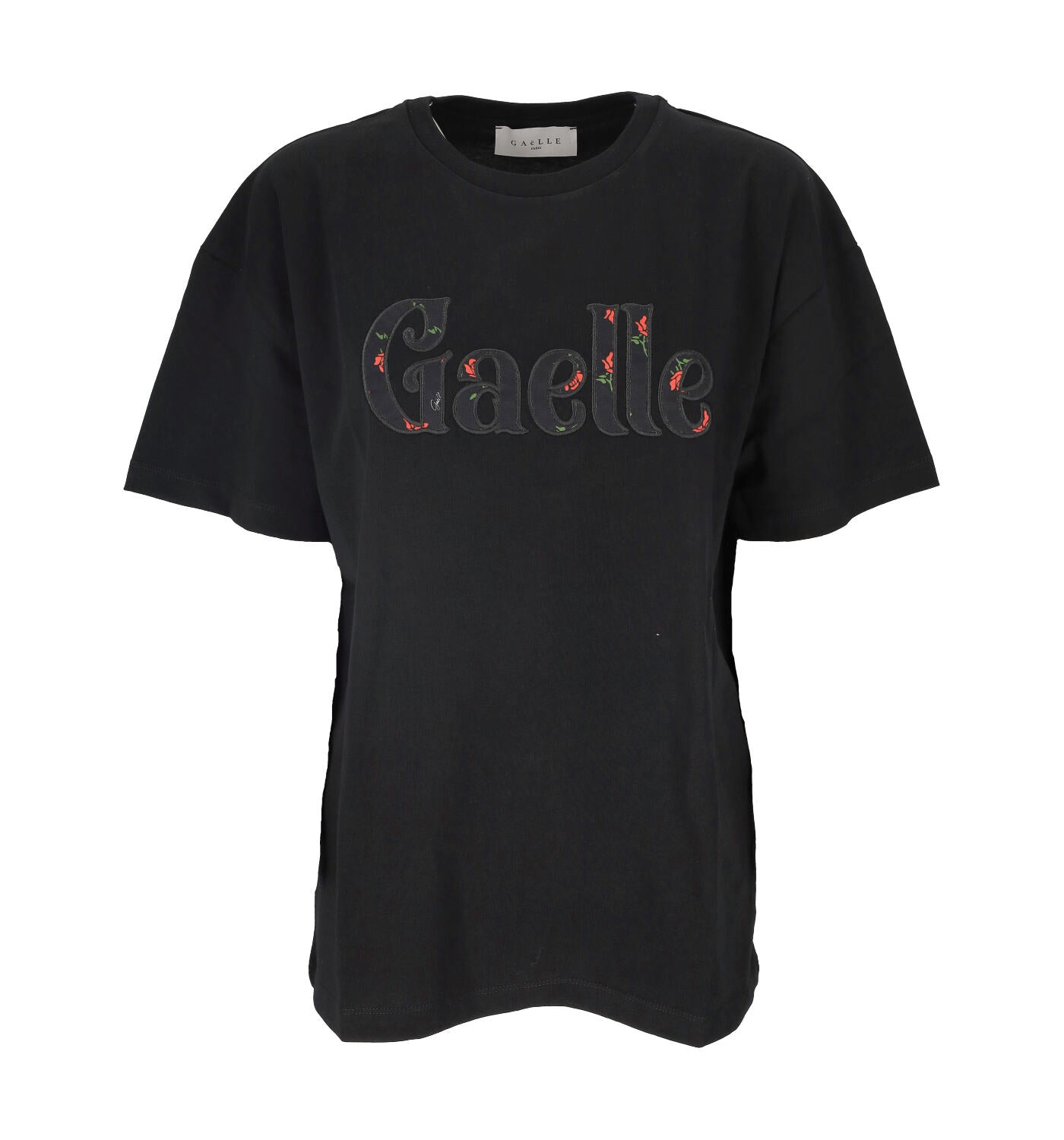 T-shirt in cotone con logo rose