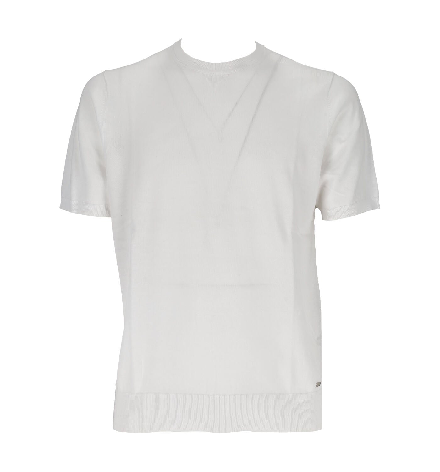 Maglia girocollo mezza manica in filo, finezza quattordici