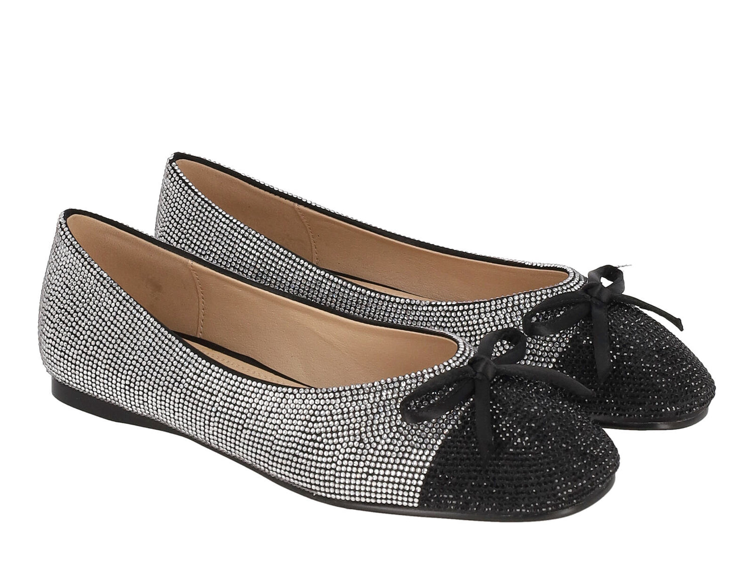 Ballerina con strass bicolore e fiocchetto