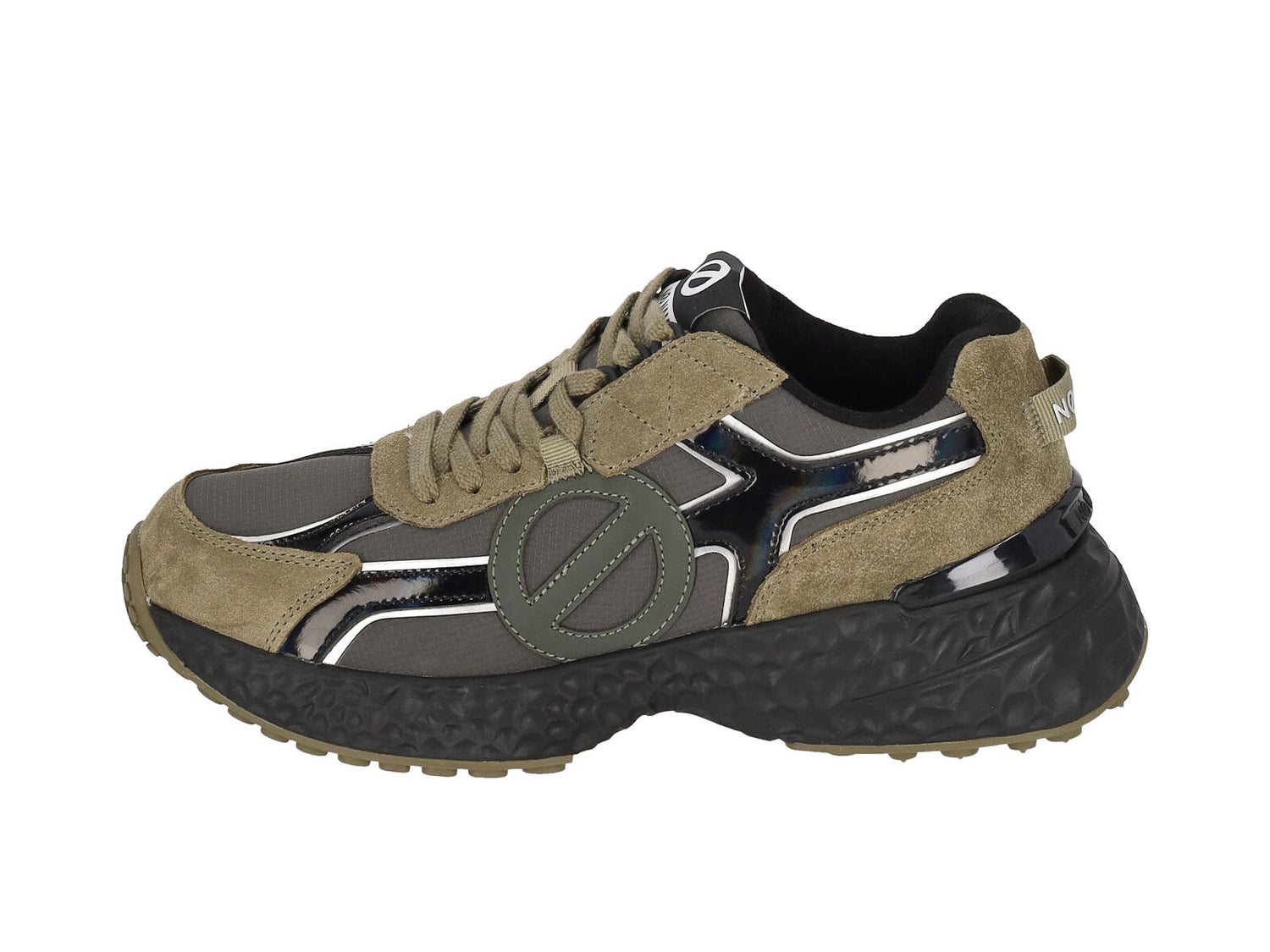 Sneakers running in camoscio e tessuto