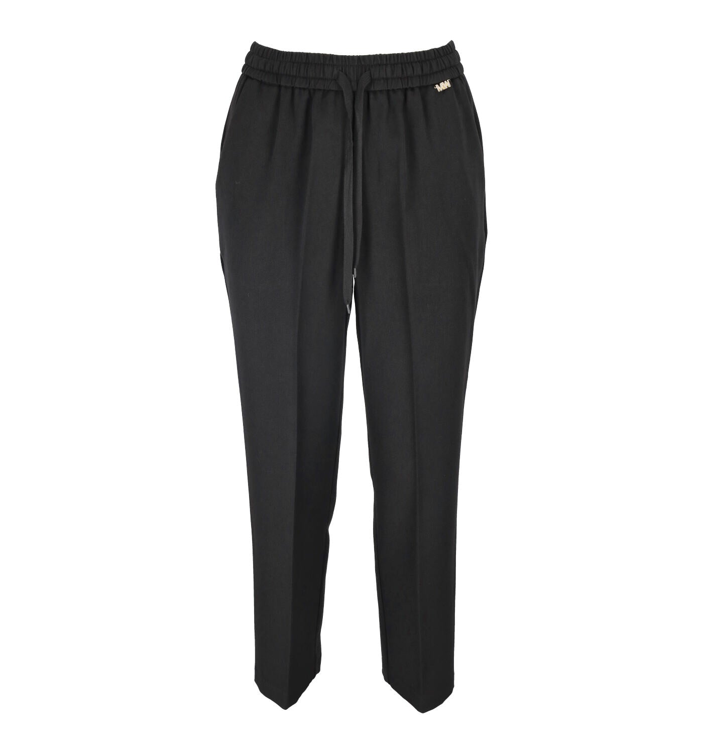 Pantalone in tessuto flanella con chiusura coulisse in vita