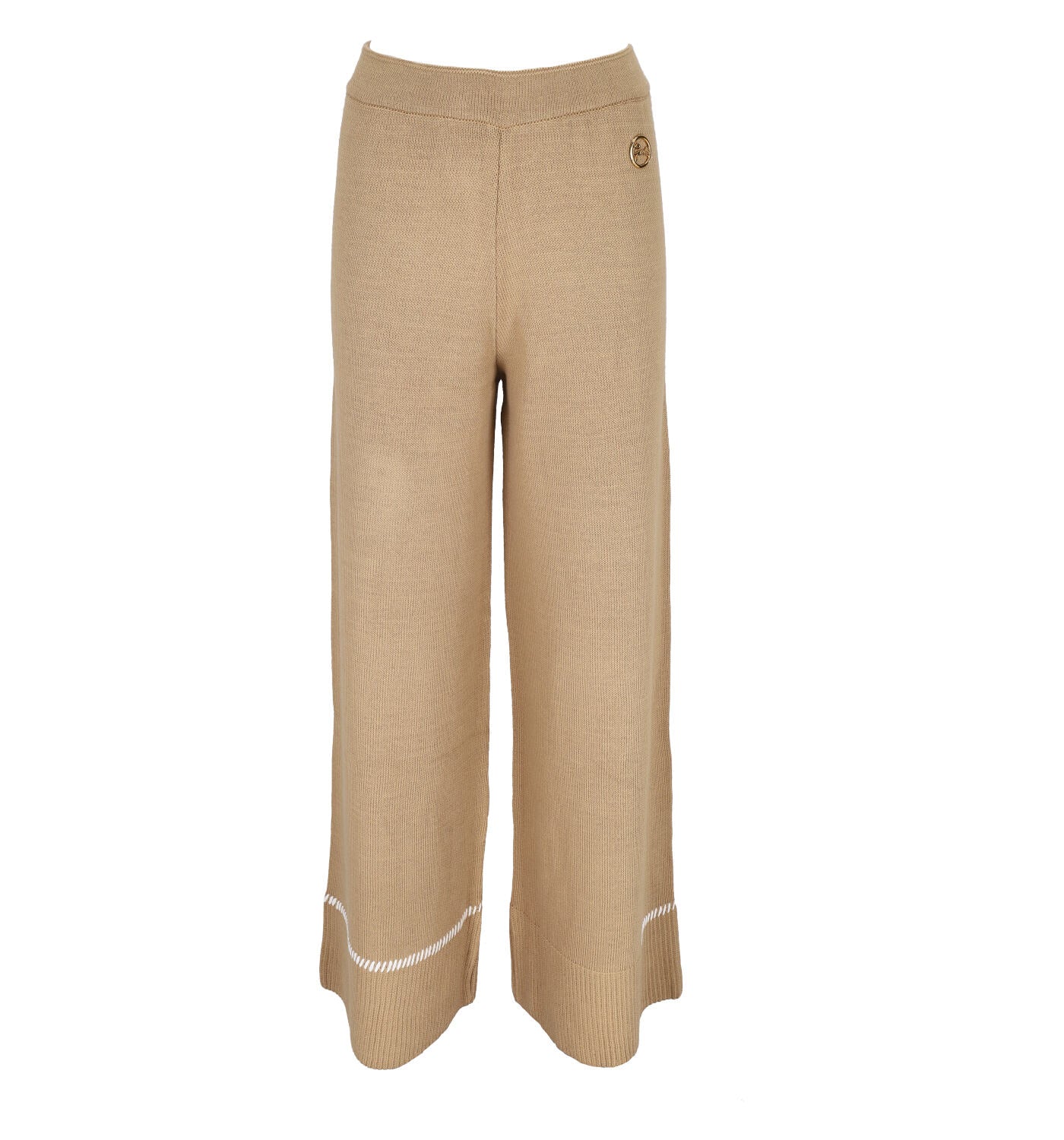 Pantalone dritto in maglia rasato