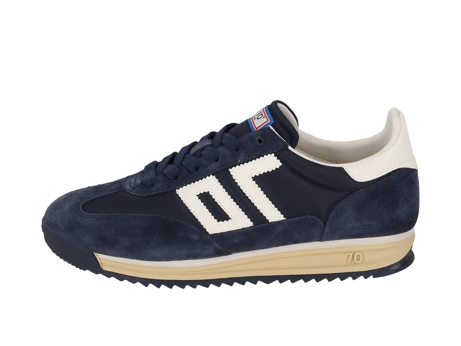 Sneakers in camoscio e nylon con riporti bianchi