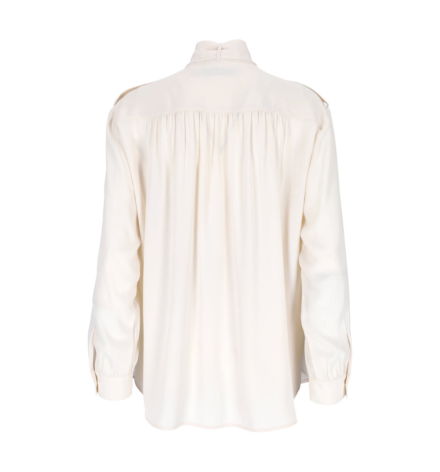 Camicia con al collo sciarpa in tessuto