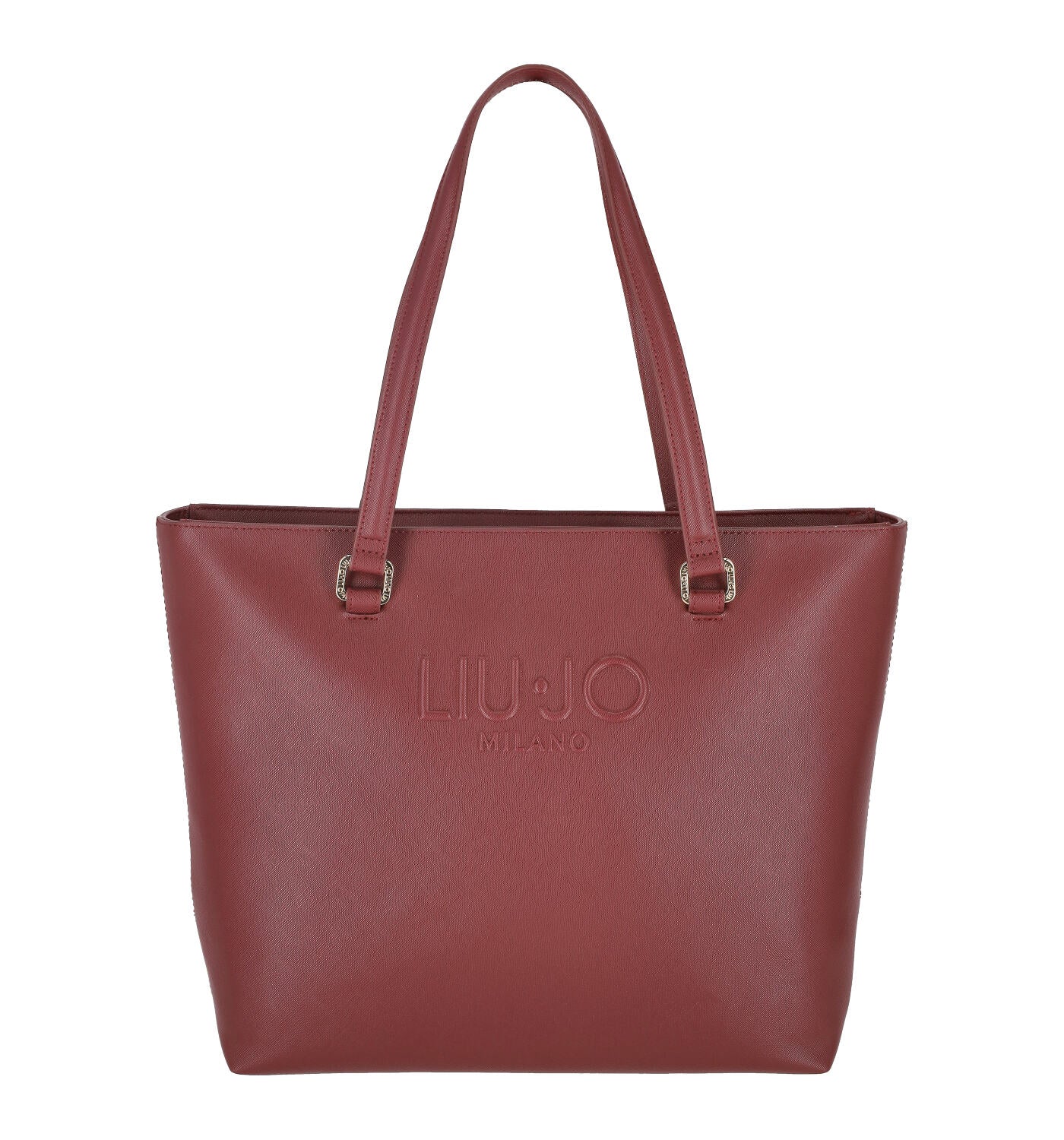 Borsa shopping in pelle saffiano con chiusura a zip