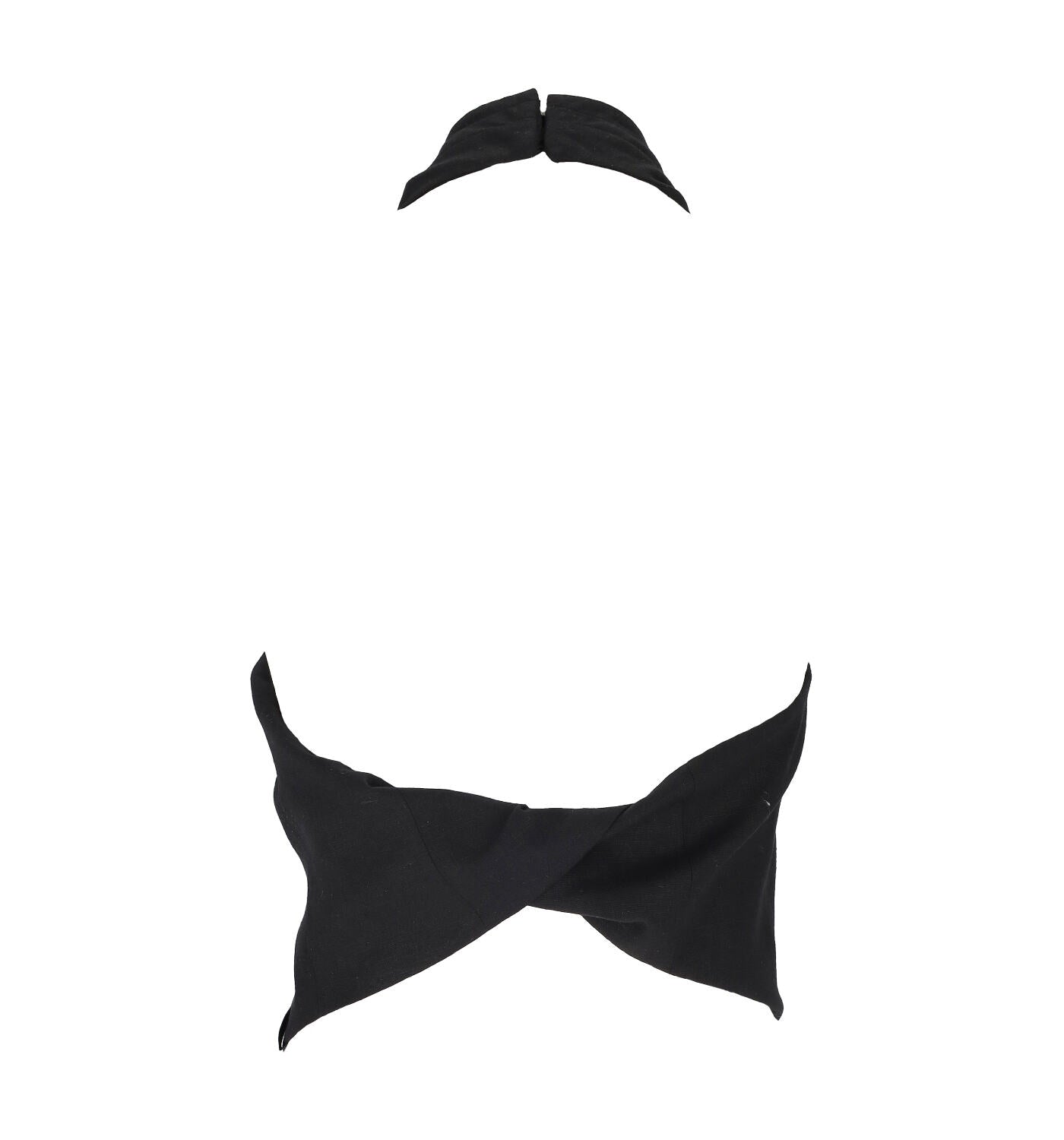 Top in lino con incrocio al collo
