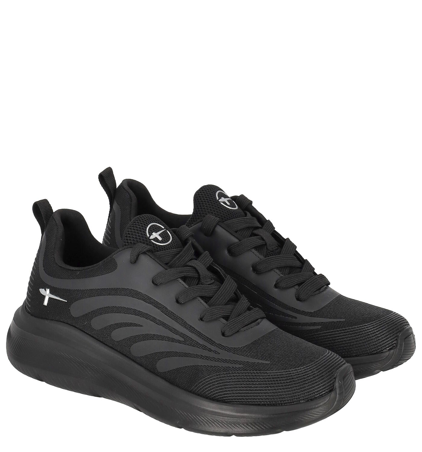 Sneakers in tessuto con riporti gommato